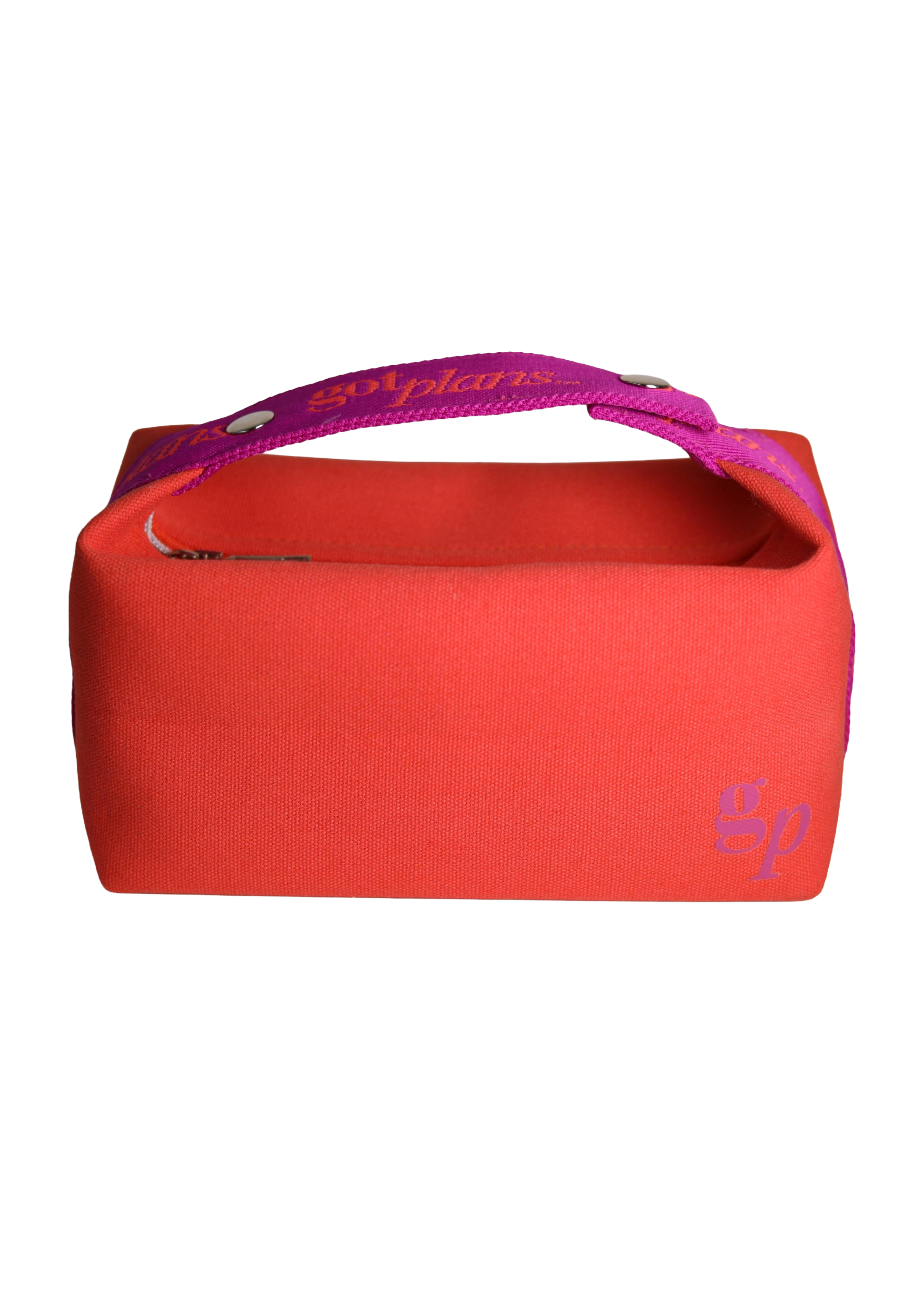 The Plans Bag – Coral Makeup Bag with Branded Strap | GOT PLANS